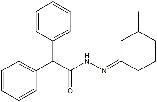 N'-(3-methylcyclohexylidene)-2,2-diphenylacetohydrazide Struktur