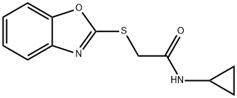 2-(1,3-benzoxazol-2-ylsulfanyl)-N-cyclopropylacetamide Struktur