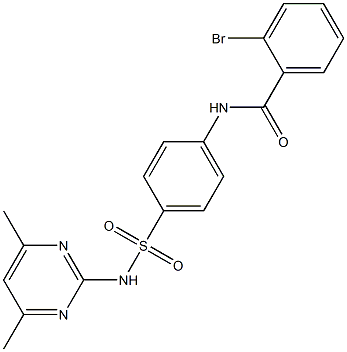 2-bromo-N-(4-{[(4,6-dimethyl-2-pyrimidinyl)amino]sulfonyl}phenyl)benzamide Struktur