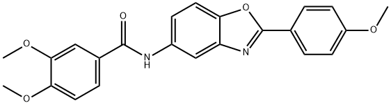 3,4-dimethoxy-N-[2-(4-methoxyphenyl)-1,3-benzoxazol-5-yl]benzamide Struktur