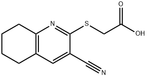 2-[(3-cyano-5,6,7,8-tetrahydro-2-quinolinyl)sulfanyl]acetic acid Struktur