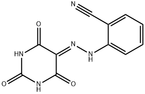 2-{2-[2,4,6-trioxotetrahydro-5(2H)-pyrimidinylidene]hydrazino}benzonitrile Struktur