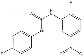 N-(2-fluoro-5-nitrophenyl)-N'-(4-fluorophenyl)thiourea Struktur