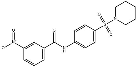 3-nitro-N-[4-(1-piperidinylsulfonyl)phenyl]benzamide Struktur