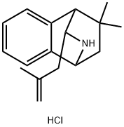 11,11-dimethyl-10-(2-methyl-2-propenyl)-9-azatricyclo[6.2.2.0~2,7~]dodeca-2,4,6-triene hydrochloride Struktur