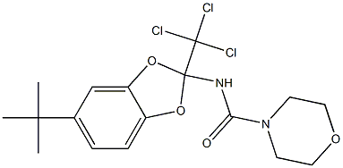 N-[5-tert-butyl-2-(trichloromethyl)-1,3-benzodioxol-2-yl]-4-morpholinecarboxamide Struktur