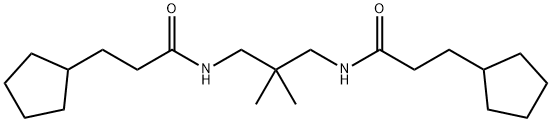 3-cyclopentyl-N-{3-[(3-cyclopentylpropanoyl)amino]-2,2-dimethylpropyl}propanamide Struktur