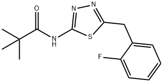 N-[5-(2-fluorobenzyl)-1,3,4-thiadiazol-2-yl]-2,2-dimethylpropanamide Struktur