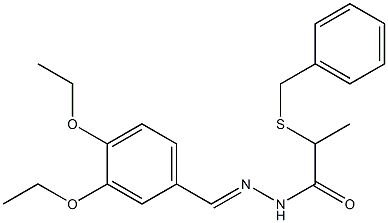 2-(benzylsulfanyl)-N'-(3,4-diethoxybenzylidene)propanohydrazide Struktur