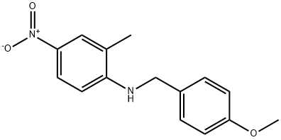 N-(4-methoxybenzyl)-2-methyl-4-nitroaniline Struktur