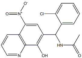 N-((2-chlorophenyl){8-hydroxy-5-nitro-7-quinolinyl}methyl)acetamide Struktur