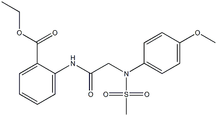 ethyl 2-({[4-methoxy(methylsulfonyl)anilino]acetyl}amino)benzoate Struktur