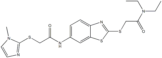 N-(2-{[2-(diethylamino)-2-oxoethyl]sulfanyl}-1,3-benzothiazol-6-yl)-2-[(1-methyl-1H-imidazol-2-yl)sulfanyl]acetamide Struktur