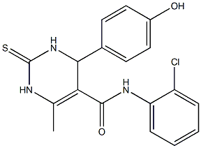 N-(2-chlorophenyl)-4-(4-hydroxyphenyl)-6-methyl-2-thioxo-1,2,3,4-tetrahydro-5-pyrimidinecarboxamide Struktur