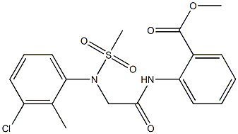 methyl 2-({[3-chloro-2-methyl(methylsulfonyl)anilino]acetyl}amino)benzoate Struktur