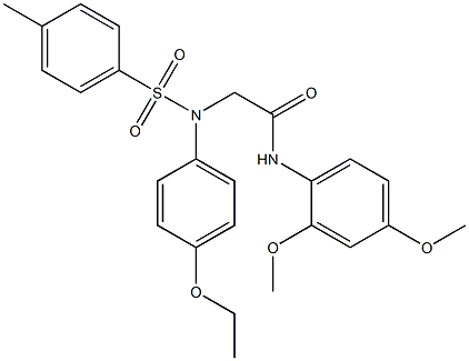 N-(2,4-dimethoxyphenyl)-2-{4-ethoxy[(4-methylphenyl)sulfonyl]anilino}acetamide Struktur