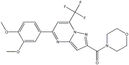 5-(3,4-dimethoxyphenyl)-2-(4-morpholinylcarbonyl)-7-(trifluoromethyl)pyrazolo[1,5-a]pyrimidine Struktur