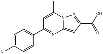 5-(4-chlorophenyl)-7-methylpyrazolo[1,5-a]pyrimidine-2-carboxylic acid Struktur