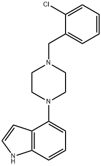 1H-Indole, 4-[4-[(2-chlorophenyl)methyl]-1-piperazinyl]- Struktur