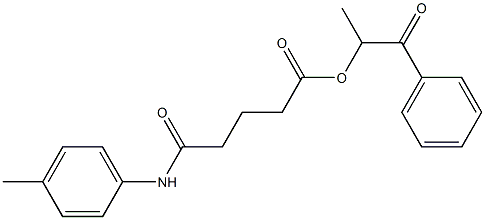 1-methyl-2-oxo-2-phenylethyl 5-oxo-5-(4-toluidino)pentanoate Struktur