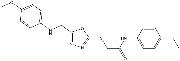 N-(4-ethylphenyl)-2-({5-[(4-methoxyanilino)methyl]-1,3,4-oxadiazol-2-yl}sulfanyl)acetamide Struktur