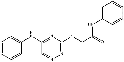 N-phenyl-2-(5H-[1,2,4]triazino[5,6-b]indol-3-ylsulfanyl)acetamide Struktur