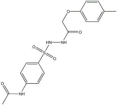 N-[4-({2-[2-(4-methylphenoxy)acetyl]hydrazino}sulfonyl)phenyl]acetamide Struktur