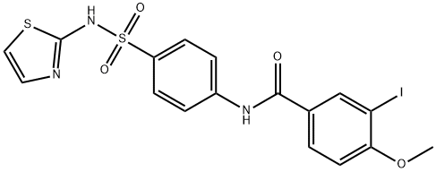 3-iodo-4-methoxy-N-{4-[(1,3-thiazol-2-ylamino)sulfonyl]phenyl}benzamide Struktur