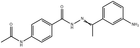 N-[4-({2-[(E)-1-(3-aminophenyl)ethylidene]hydrazino}carbonyl)phenyl]acetamide Struktur