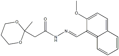 N'-[(2-methoxy-1-naphthyl)methylene]-2-(2-methyl-1,3-dioxan-2-yl)acetohydrazide Struktur