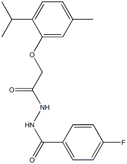 N'-(4-fluorobenzoyl)-2-(2-isopropyl-5-methylphenoxy)acetohydrazide Struktur