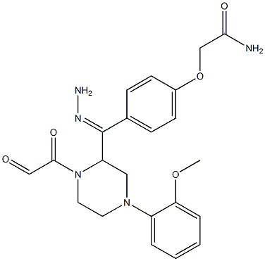 2-(4-{2-[[4-(2-methoxyphenyl)-1-piperazinyl](oxo)acetyl]carbohydrazonoyl}phenoxy)acetamide Struktur