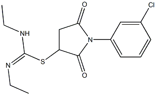 1-(3-chlorophenyl)-2,5-dioxo-3-pyrrolidinyl N,N'-diethylimidothiocarbamate Struktur