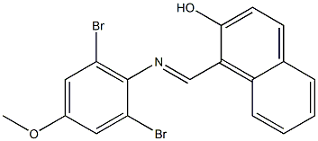 1-{[(2,6-dibromo-4-methoxyphenyl)imino]methyl}-2-naphthol Struktur