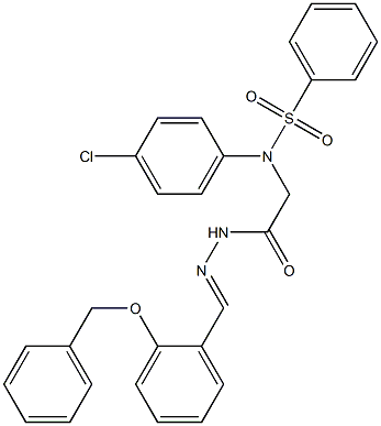 N-(2-{2-[2-(benzyloxy)benzylidene]hydrazino}-2-oxoethyl)-N-(4-chlorophenyl)benzenesulfonamide Struktur