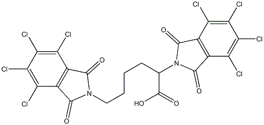 2,6-bis(4,5,6,7-tetrachloro-1,3-dioxo-1,3-dihydro-2H-isoindol-2-yl)hexanoic acid Struktur