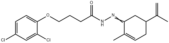 4-(2,4-dichlorophenoxy)-N'-(5-isopropenyl-2-methyl-2-cyclohexen-1-ylidene)butanohydrazide Struktur