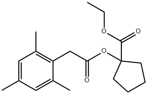 ethyl 1-(2-mesitylacetoxy)cyclopentanecarboxylate Struktur