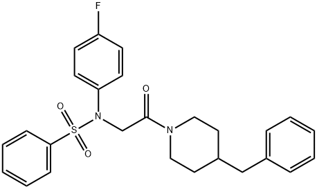 N-[2-(4-benzylpiperidin-1-yl)-2-oxoethyl]-N-(4-fluorophenyl)benzenesulfonamide Struktur