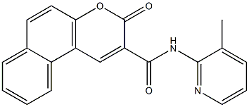 N-(3-methyl-2-pyridinyl)-3-oxo-3H-benzo[f]chromene-2-carboxamide Struktur