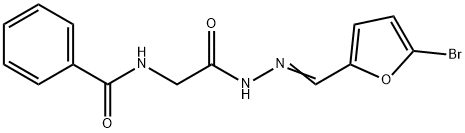 N-(2-{2-[(5-bromo-2-furyl)methylene]hydrazino}-2-oxoethyl)benzamide Struktur