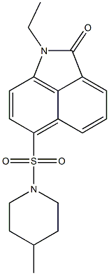 1-ethyl-6-[(4-methyl-1-piperidinyl)sulfonyl]benzo[cd]indol-2(1H)-one Struktur