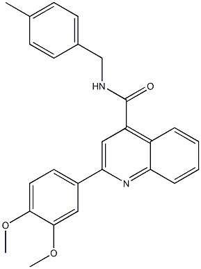 2-(3,4-dimethoxyphenyl)-N-(4-methylbenzyl)-4-quinolinecarboxamide Struktur