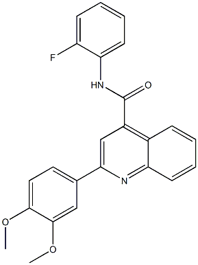 2-(3,4-dimethoxyphenyl)-N-(2-fluorophenyl)-4-quinolinecarboxamide Struktur