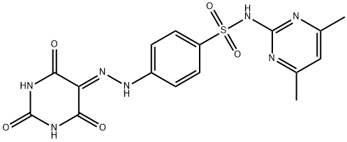 N-(4,6-dimethyl-2-pyrimidinyl)-4-{2-[2,4,6-trioxotetrahydro-5(2H)-pyrimidinylidene]hydrazino}benzenesulfonamide Struktur