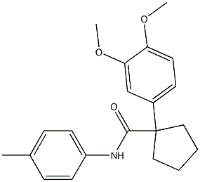 1-(3,4-dimethoxyphenyl)-N-(4-methylphenyl)cyclopentanecarboxamide Struktur