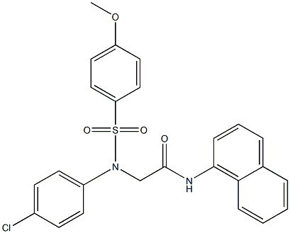 2-{4-chloro[(4-methoxyphenyl)sulfonyl]anilino}-N-(1-naphthyl)acetamide Struktur