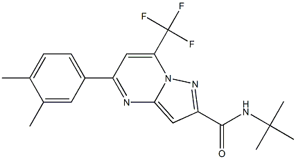 N-(tert-butyl)-5-(3,4-dimethylphenyl)-7-(trifluoromethyl)pyrazolo[1,5-a]pyrimidine-2-carboxamide Struktur