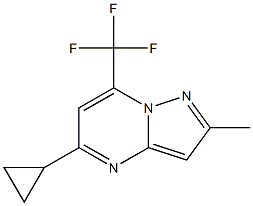 5-cyclopropyl-2-methyl-7-(trifluoromethyl)pyrazolo[1,5-a]pyrimidine Struktur