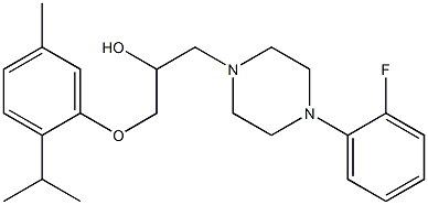 1-[4-(2-fluorophenyl)-1-piperazinyl]-3-(2-isopropyl-5-methylphenoxy)-2-propanol Struktur